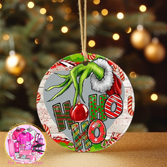 Grinch Ho Ho Ho Ornament