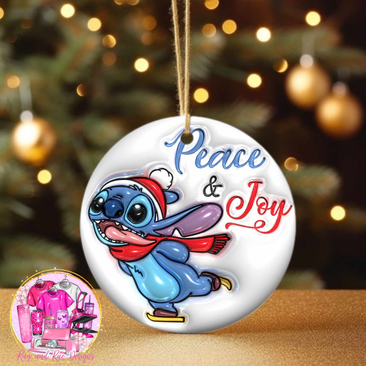 Stitch Peace & Joy Ornament