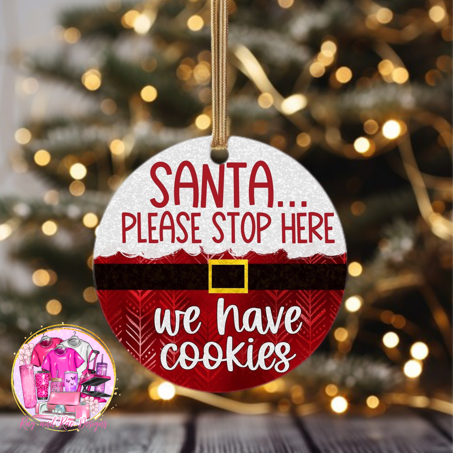 Santa Stop Here Ornament