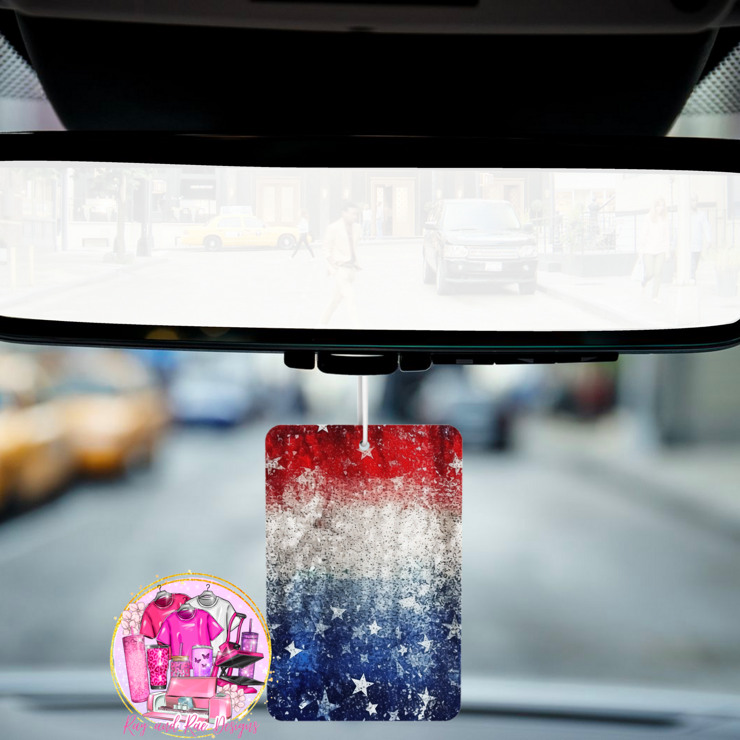 Red, White, and Blue with Stars Air Freshener