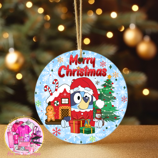 Bluey Merry Christmas Ornament